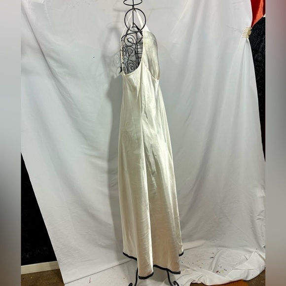 Jones New York white silky maxi slip dress size L - Picture 4 of 10